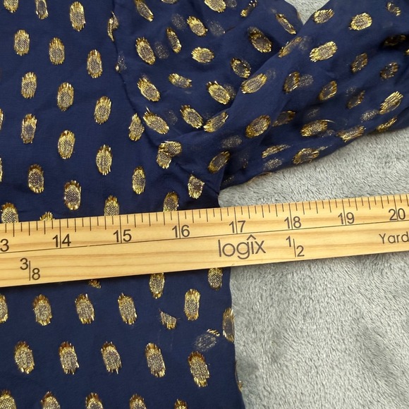 Lilly Pulitzer Size 0 Navy Blue and Gold Silk Colby Beaded Tunic Dress - Picture 7 of 8